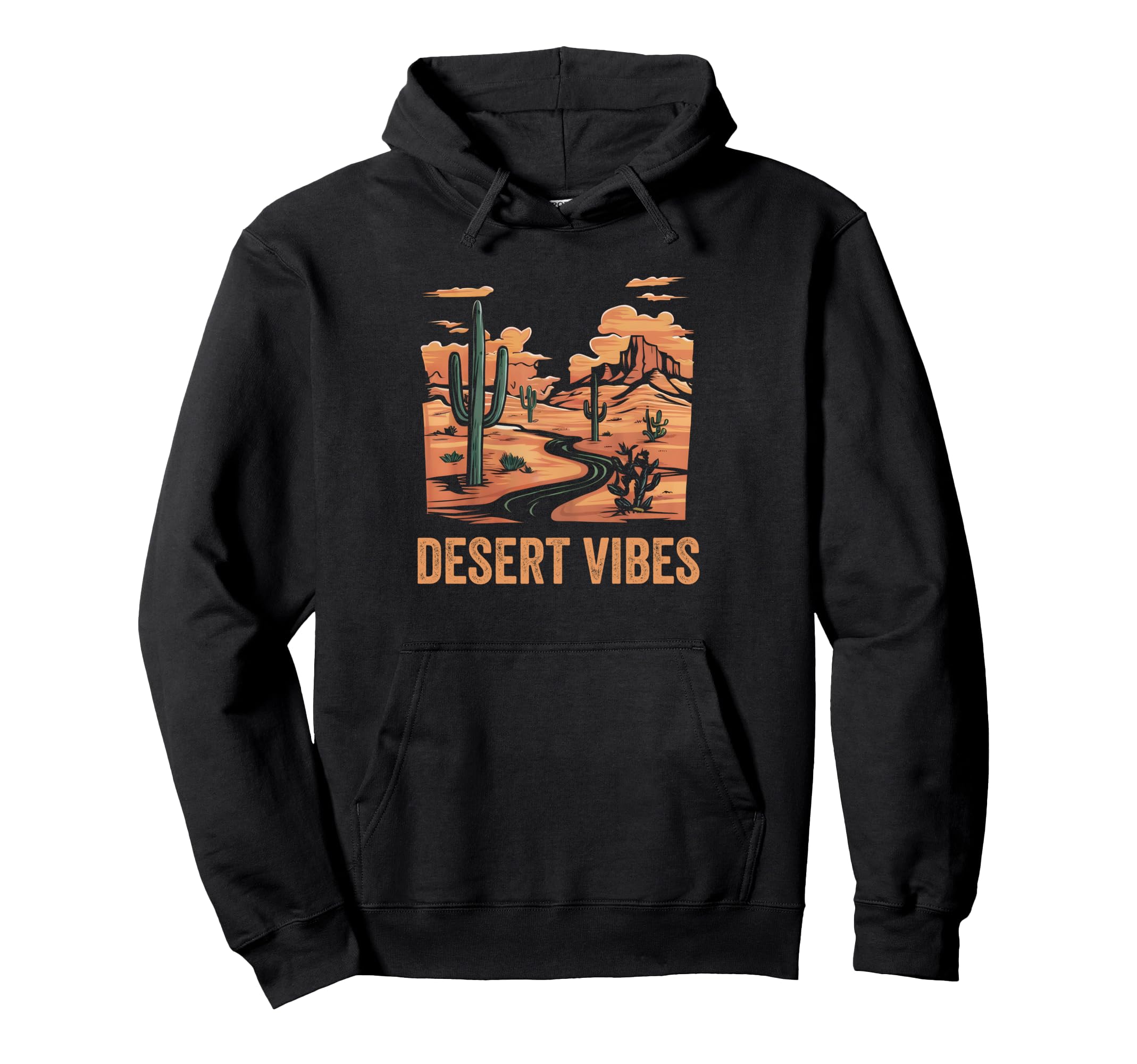 Desert Vibes Cactus Western Southwest Hoodie - Minimalist Print for Adults - T-Shirt, Sweatshirt, Hoodie