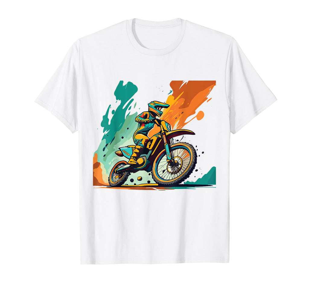 Dirt Bike Art Painting Motocross T-Shirt - Novelty Apparel for Adults - T-Shirt, Sweatshirt, Hoodie