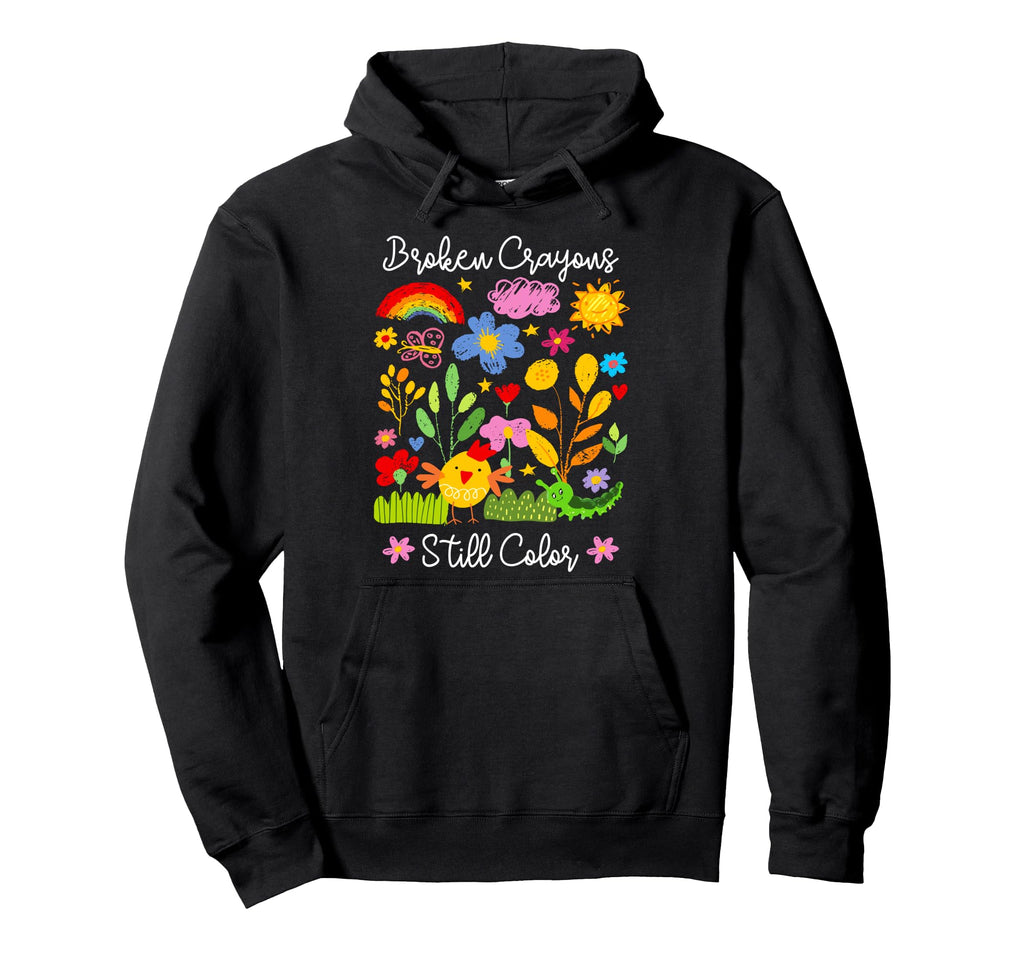 Broken Crayons Still Color Mental Hoodie - Aesthetic Graphic Men Women - T-Shirt, Sweatshirt, Hoodie