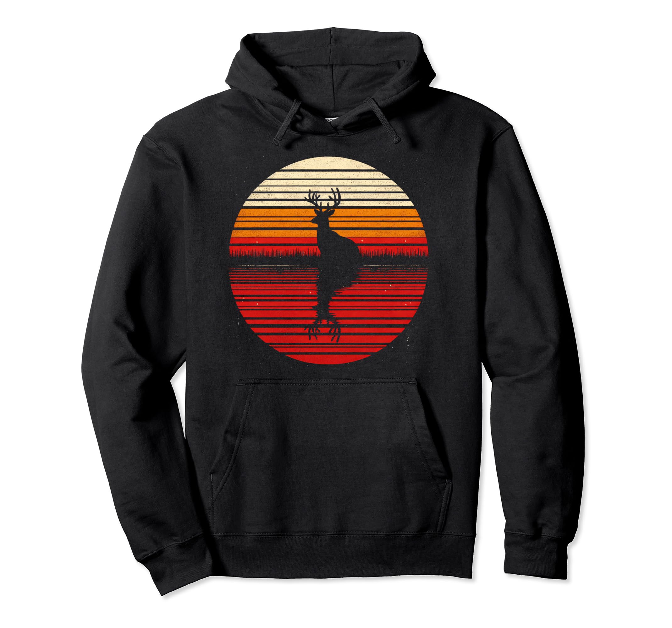 Red Deer Sunset Safari 70S Hoodie - Streetwear Style Unisex - T-Shirt, Sweatshirt, Hoodie