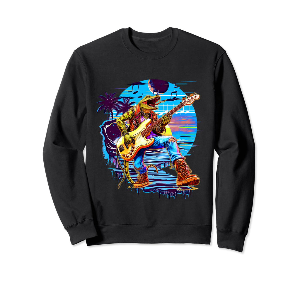 80S 90S Streetwear Rocker Lizard Sweatshirt - Minimalist Print for Adults - T-Shirt, Sweatshirt, Hoodie