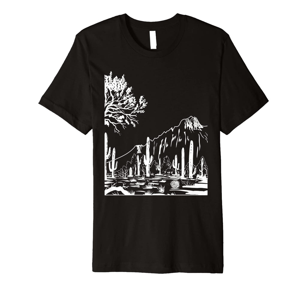 Western Cactus Desert Landscape T-Shirt - Trendy Graphic Unisex - T-Shirt, Sweatshirt, Hoodie