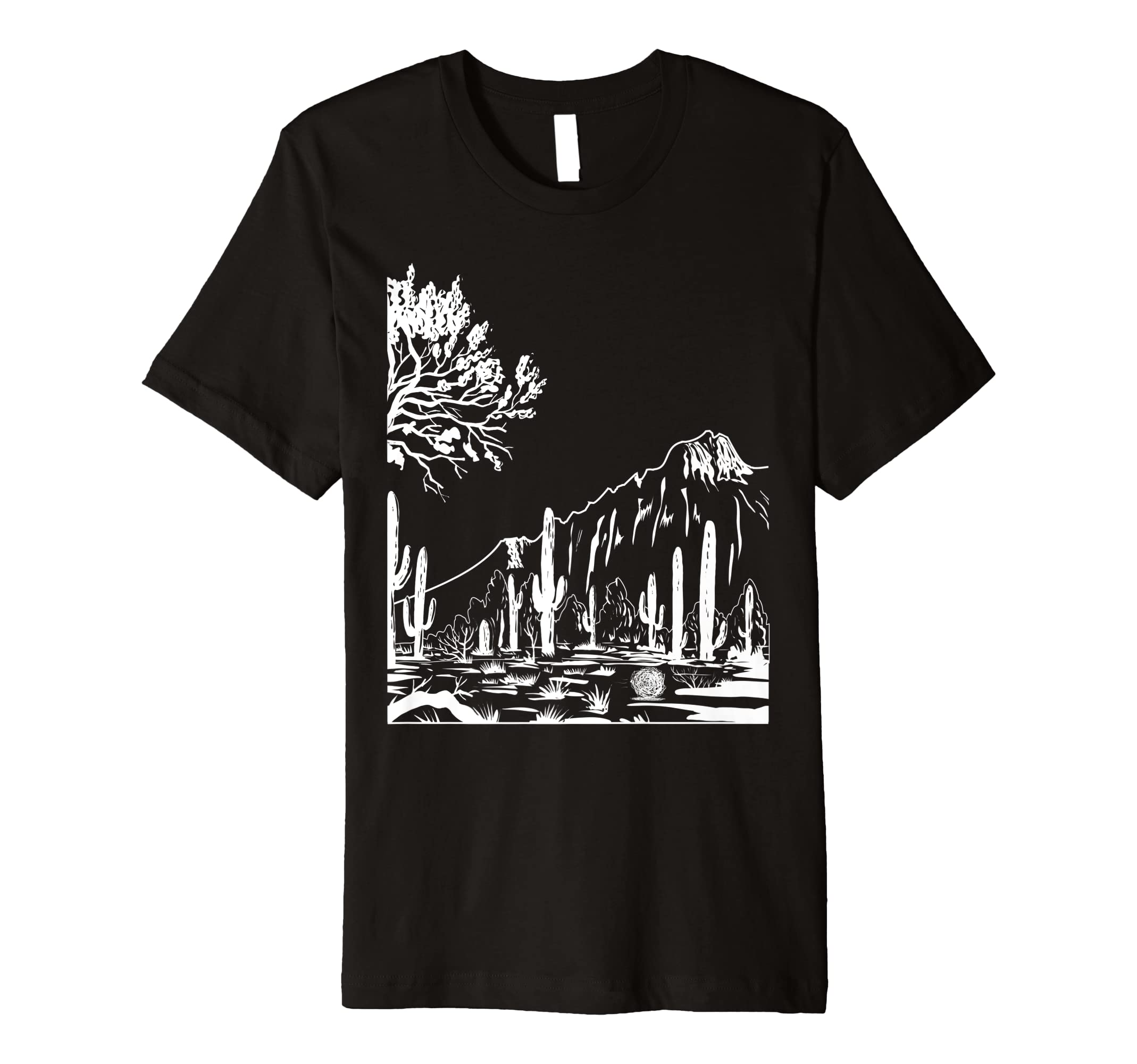 Western Cactus Desert Landscape T-Shirt - Trendy Graphic Unisex - T-Shirt, Sweatshirt, Hoodie