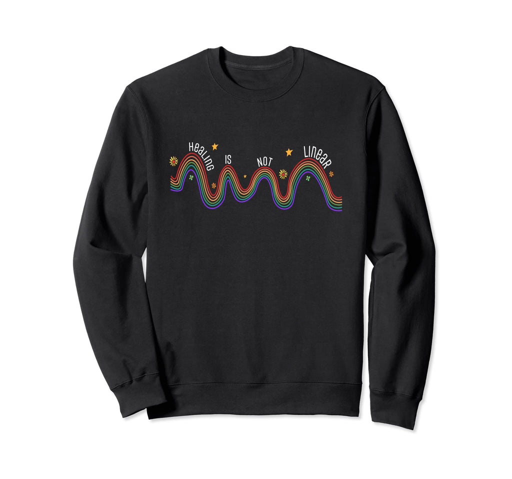 Healing Is Not Linear Mental Sweatshirt - Fun Novelty Design for Adults - T-Shirt, Sweatshirt, Hoodie