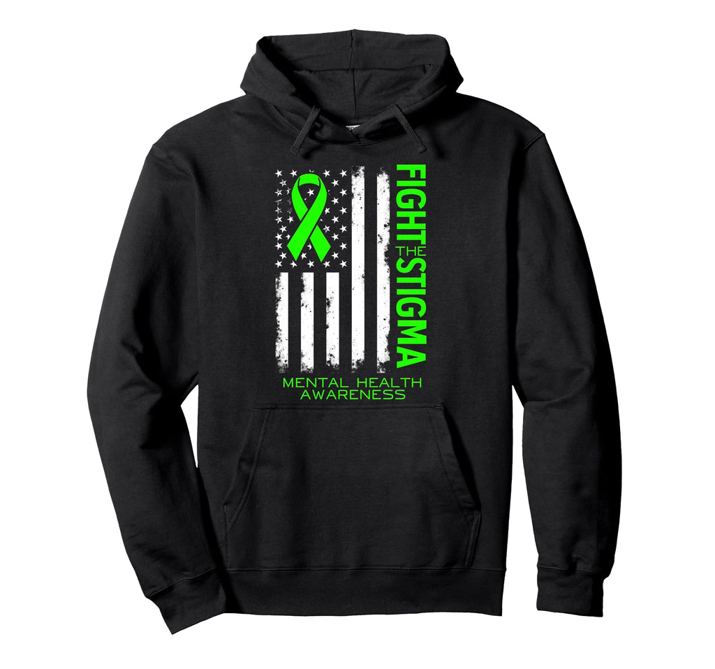 Us Flag Fight Stigma Mental Health Hoodie - Custom Art Print for Adults - T-Shirt, Sweatshirt, Hoodie