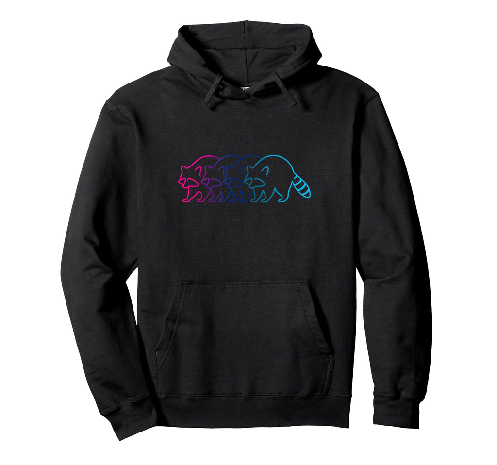 Raccoon Silhouette Synthwave Aesthetic Hoodie - Novelty Apparel for Adults - T-Shirt, Sweatshirt, Hoodie