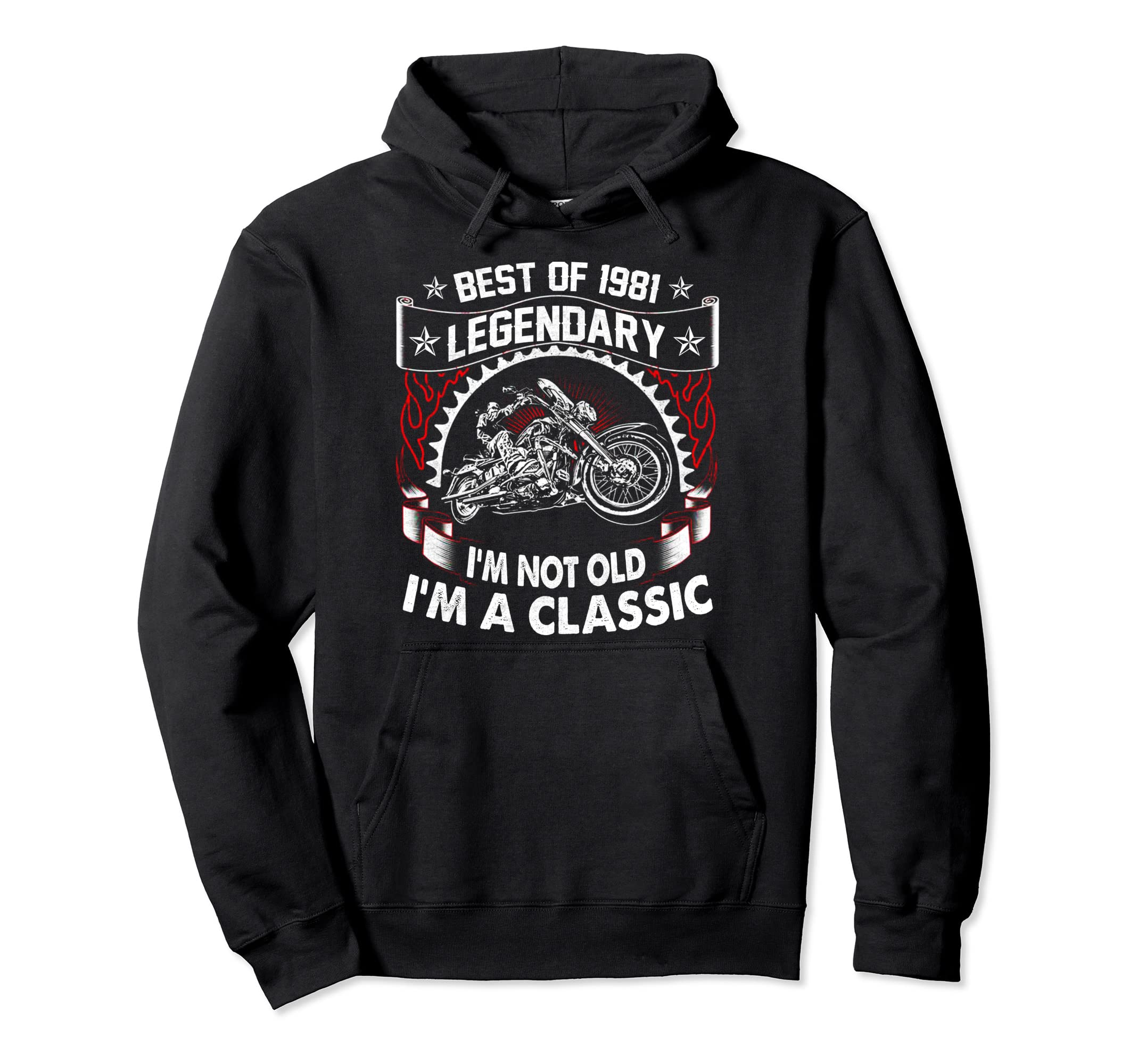 Motorcycle 1981 40 Years Old Funny Hoodie - Custom Art Print for Adults - T-Shirt, Sweatshirt, Hoodie
