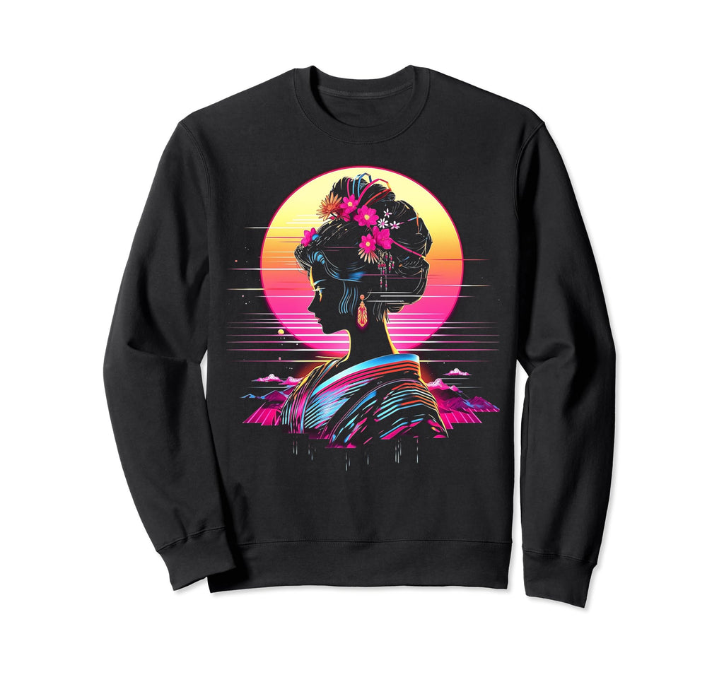 Vaporwave Geisha 80S Synthwave 21 Sweatshirt - Novelty Apparel Unisex - T-Shirt, Sweatshirt, Hoodie