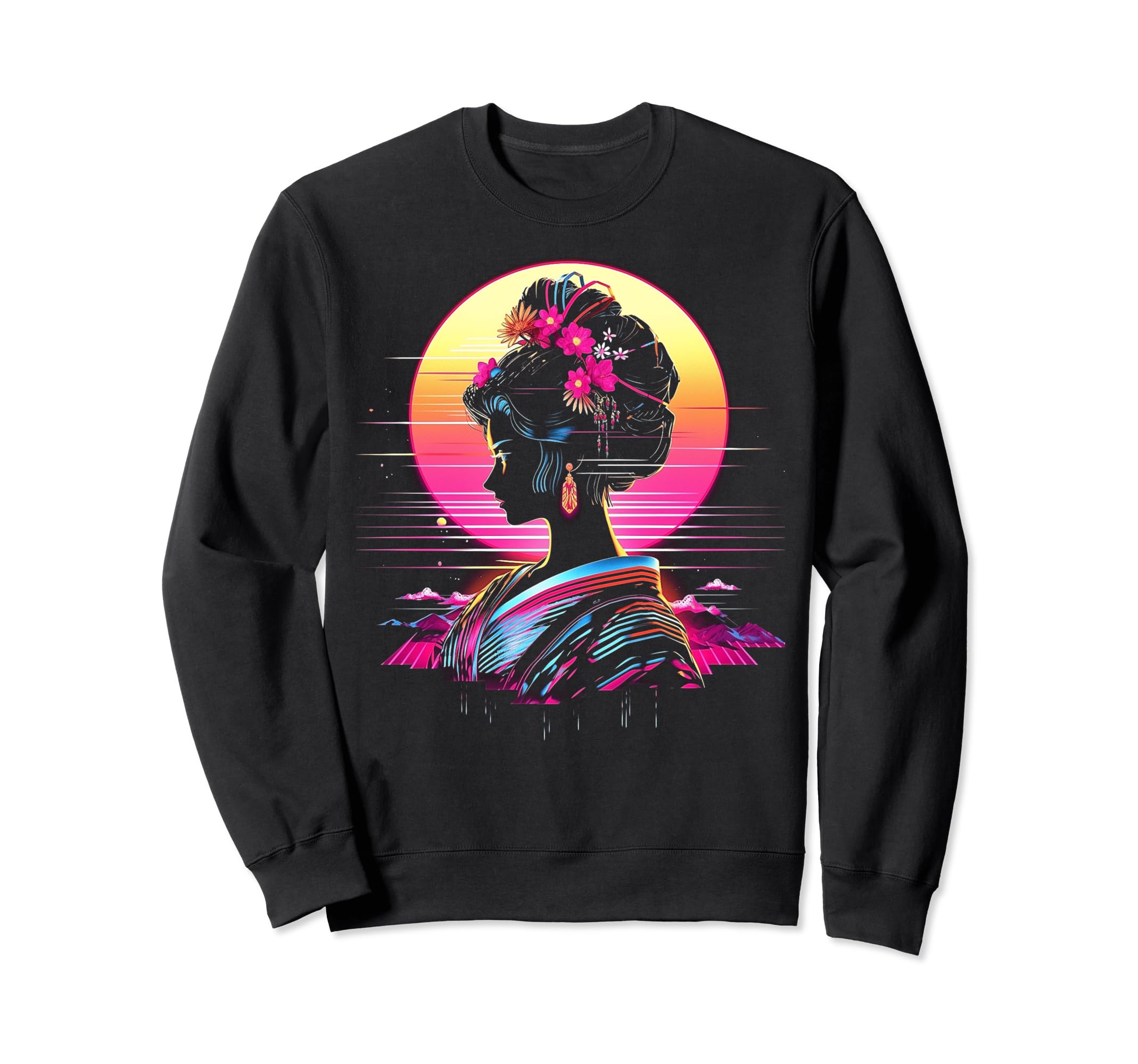 Vaporwave Geisha 80S Synthwave 21 Sweatshirt - Minimalist Print Unisex - T-Shirt, Sweatshirt, Hoodie