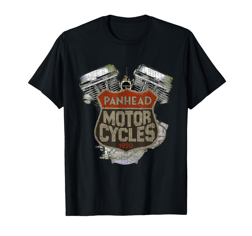1950 Panhead Motorcycle Distressed T-Shirt - Novelty Apparel for Adults - T-Shirt, Sweatshirt, Hoodie