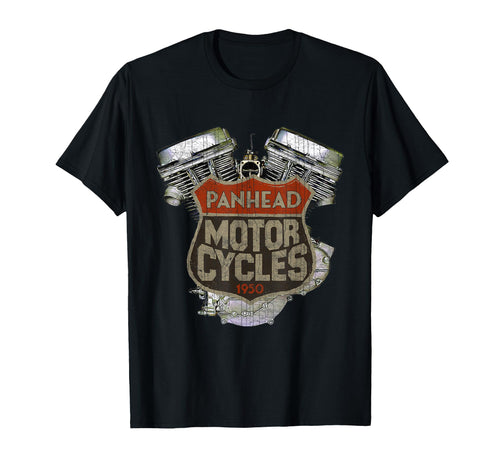 1950 Panhead Motorcycle Distressed T-Shirt - Novelty Apparel for Adults - T-Shirt, Sweatshirt, Hoodie