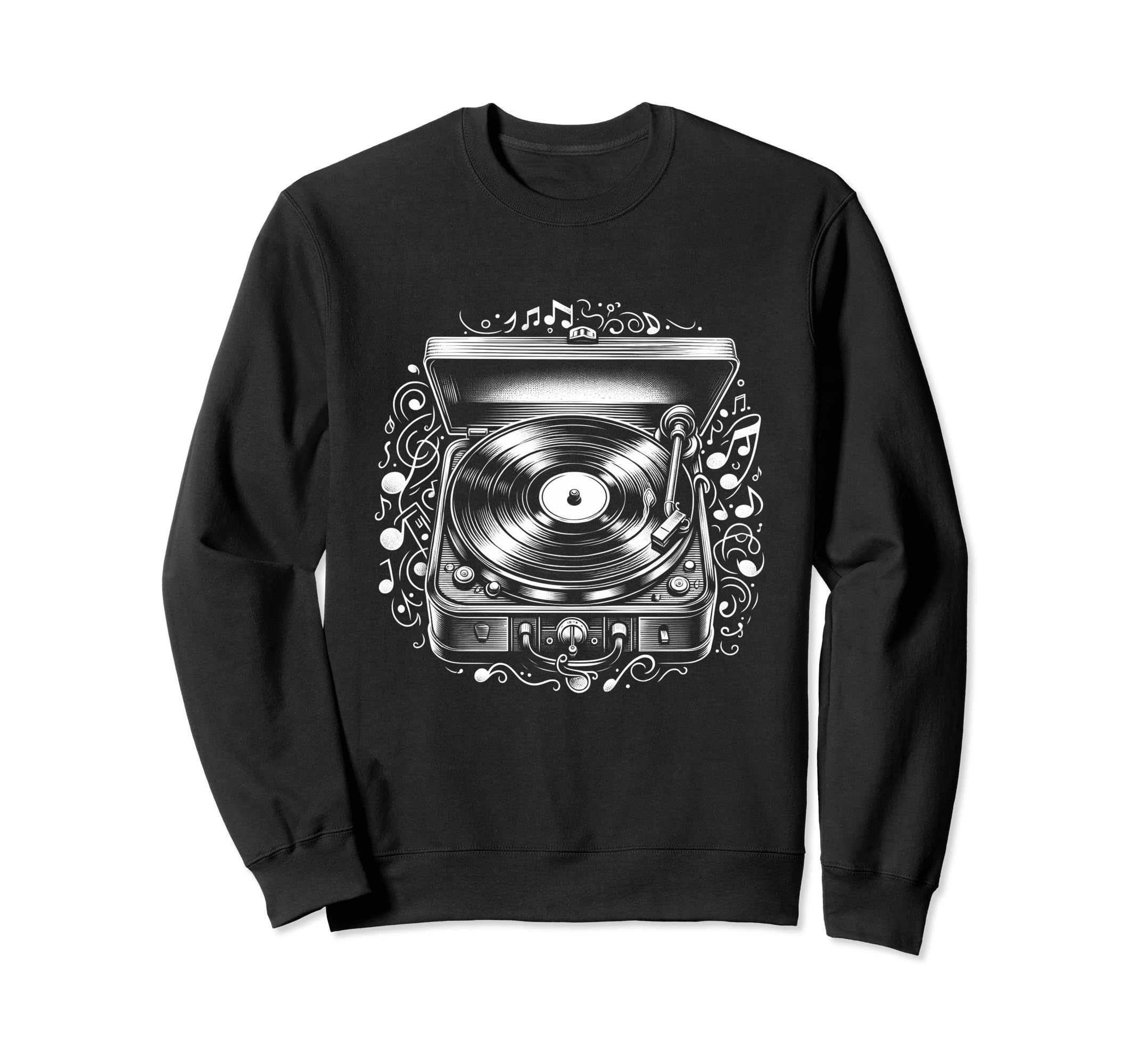 Turntable Melody Record Player Vibes Sweatshirt - Novelty Apparel Unisex - T-Shirt, Sweatshirt, Hoodie