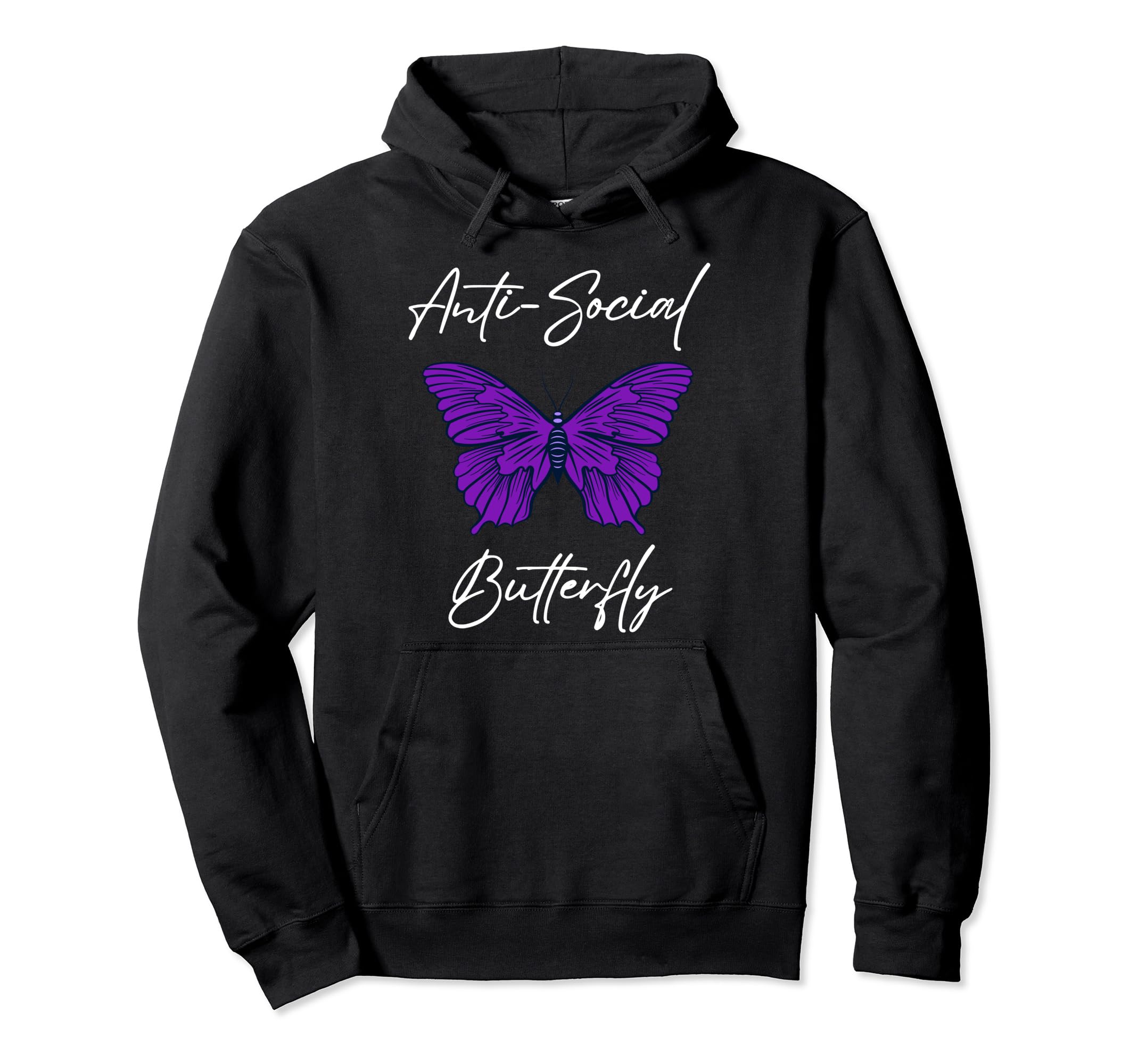 Funny Introvert Antisocial Butterfly Hoodie - Minimalist Print for Adults - T-Shirt, Sweatshirt, Hoodie