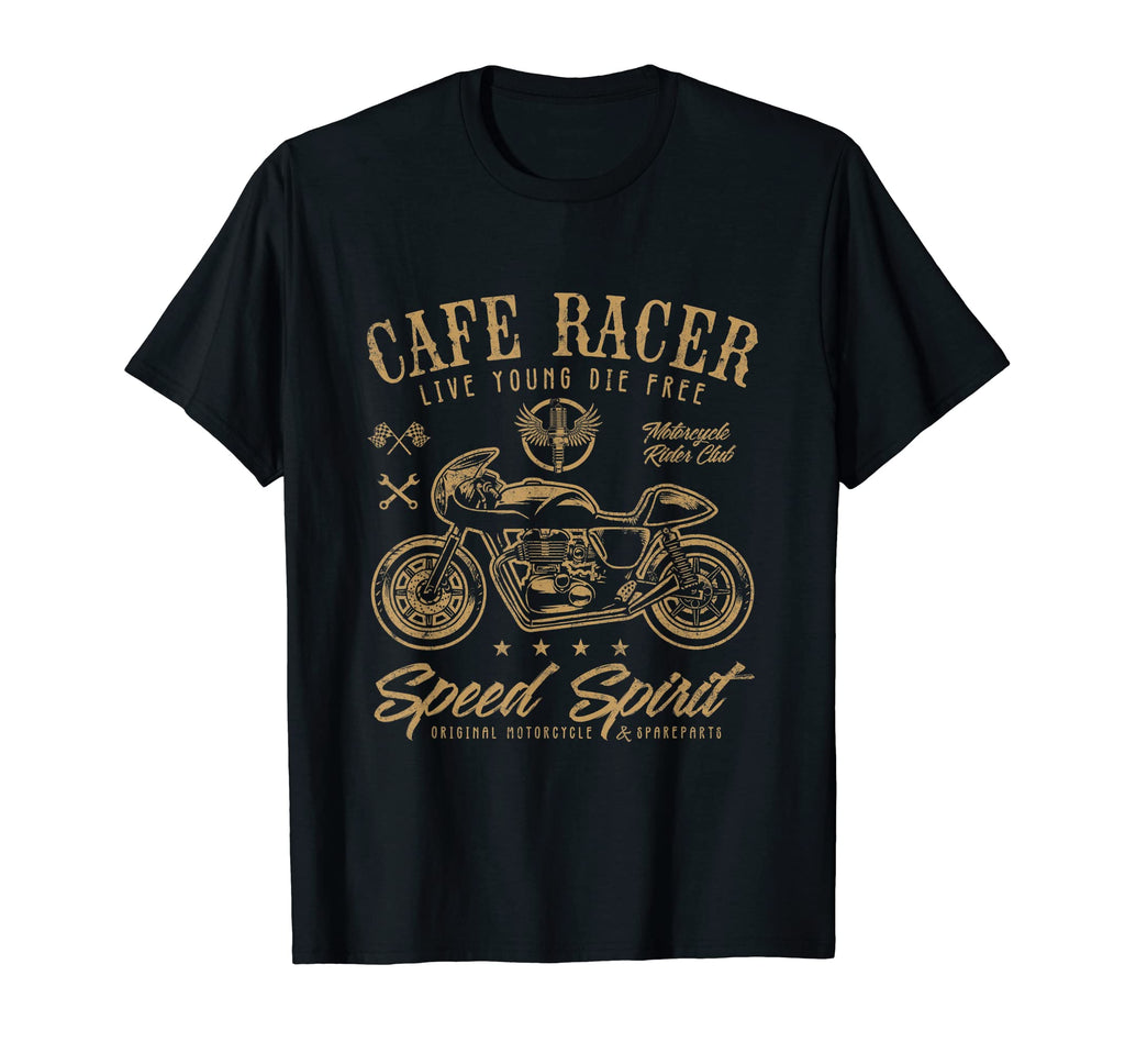 Cafe Racer Motorcycle Biker T-Shirt - Minimalist Print Men Women - T-Shirt, Sweatshirt, Hoodie