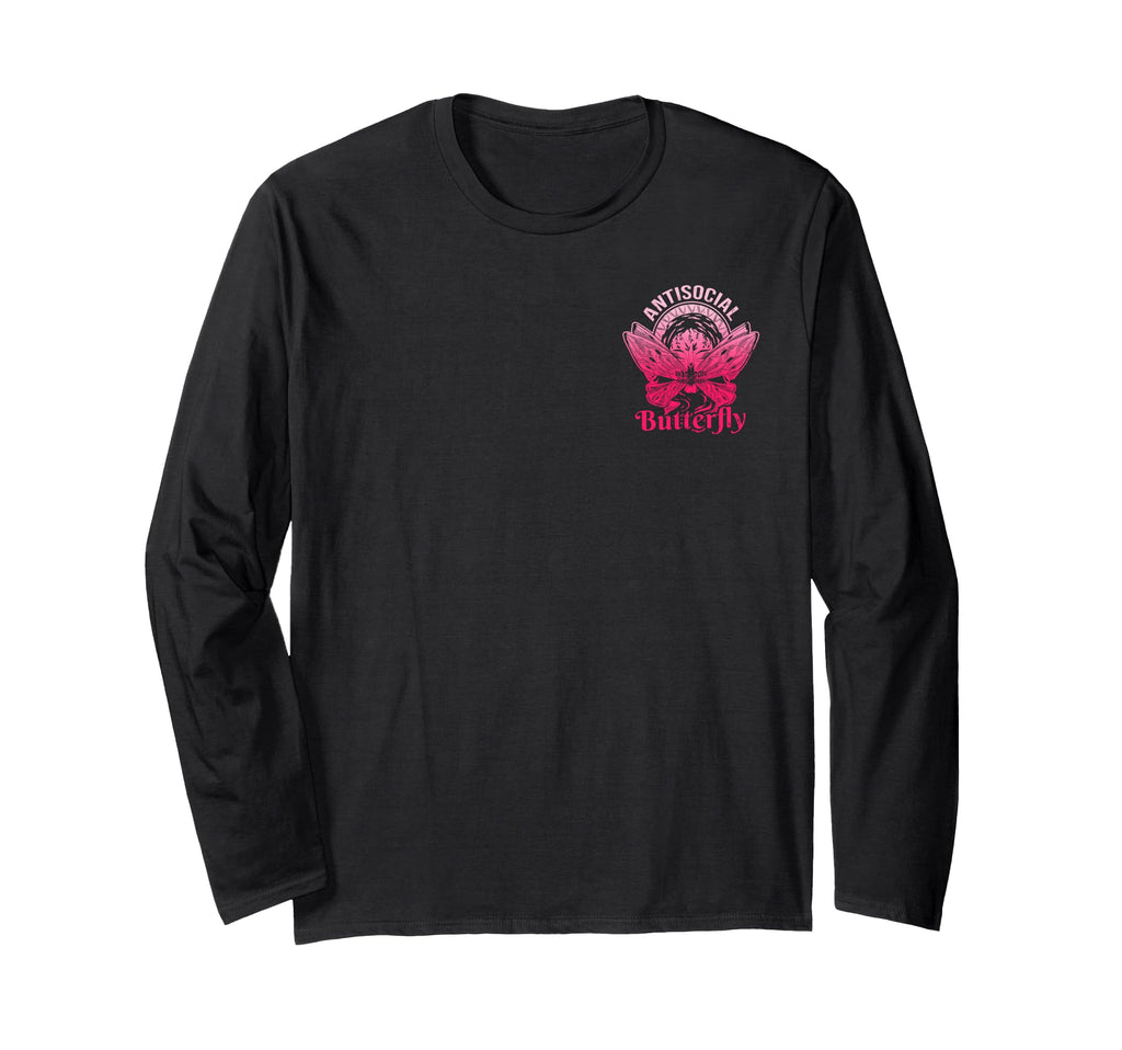 Antisocial Butterfly Moth Gothic Dark T-Shirt - Novelty Apparel for Adults - T-Shirt, Sweatshirt, Hoodie