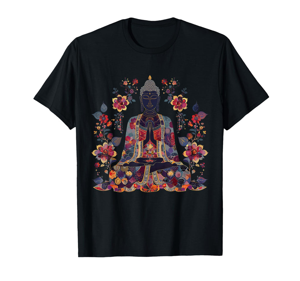 Buddha Floral Flower Yoga Buddhism Yogi T-Shirt - Graphic Print for Adults - T-Shirt, Sweatshirt, Hoodie