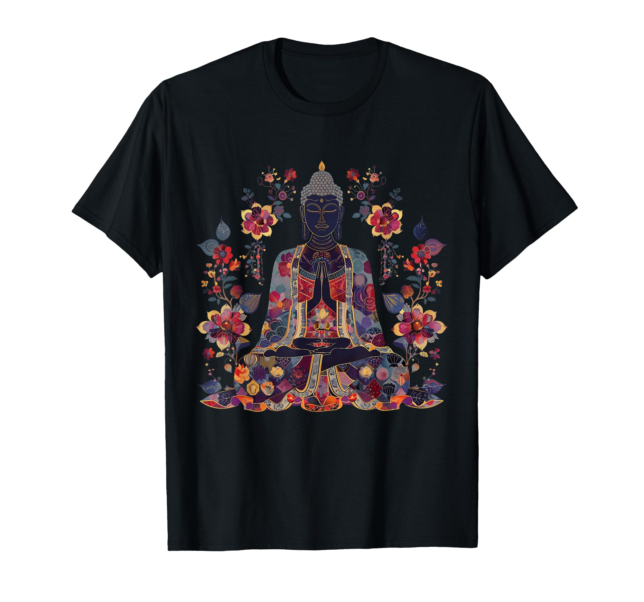 Buddha Floral Flower Yoga Buddhism Yogi T-Shirt - Graphic Print for Adults - T-Shirt, Sweatshirt, Hoodie