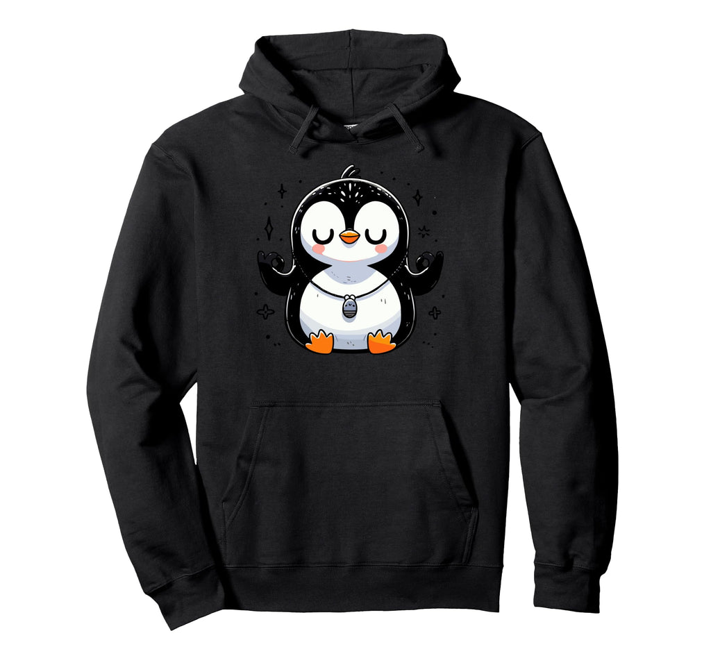 Meditation Penguin Yoga Pose Relaxing Hoodie - Casual Everyday Wear Unisex - T-Shirt, Sweatshirt, Hoodie