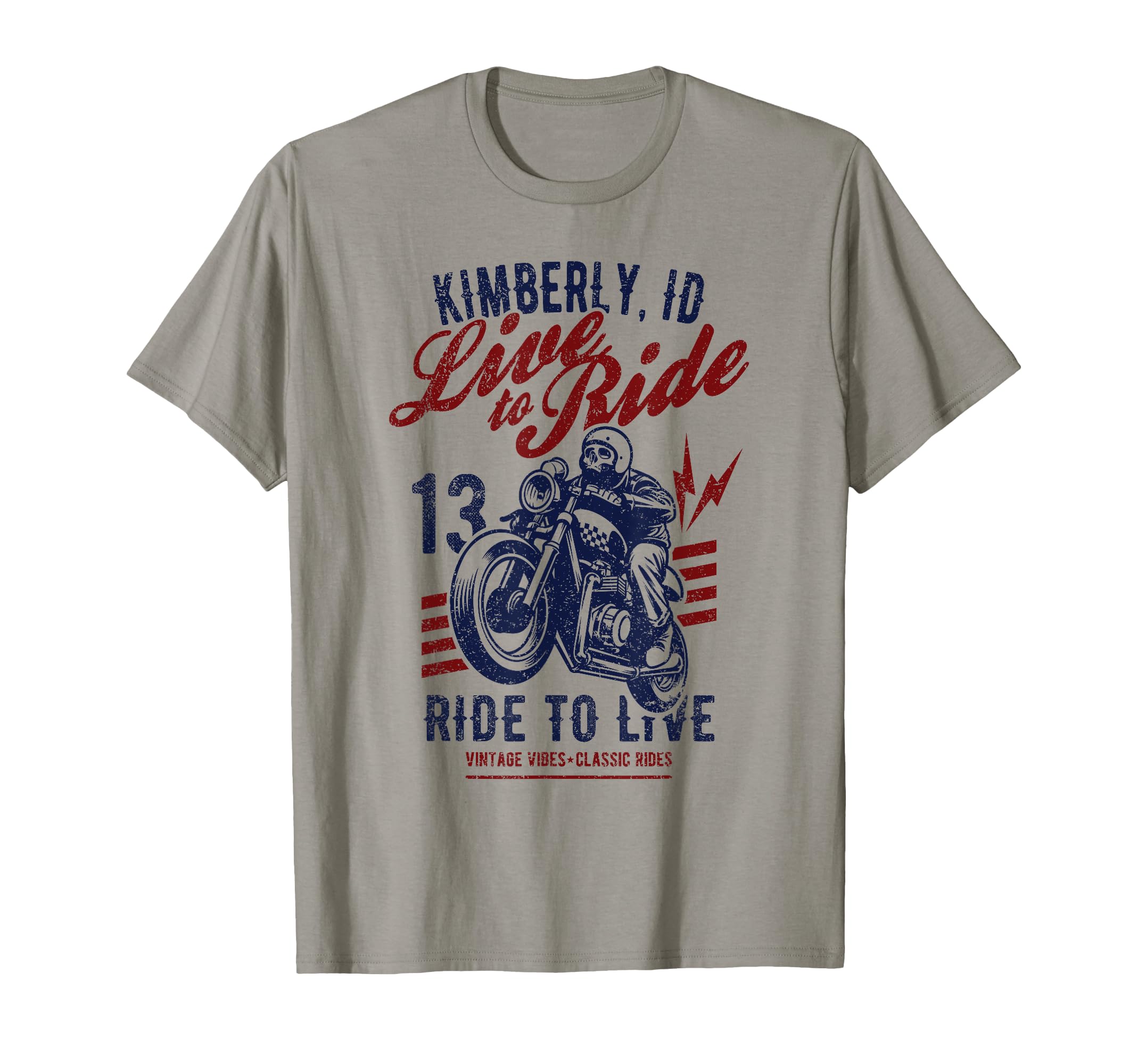 Kimberly Idaho Motorcycle Skull Rider T-Shirt - Graphic Print Unisex - T-Shirt, Sweatshirt, Hoodie