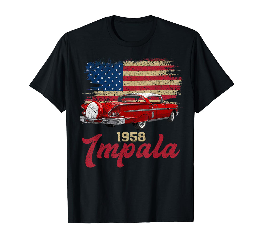 1958 58 Impala Old School Muscle Car T-Shirt - Trendy Graphic for Adults - T-Shirt, Sweatshirt, Hoodie