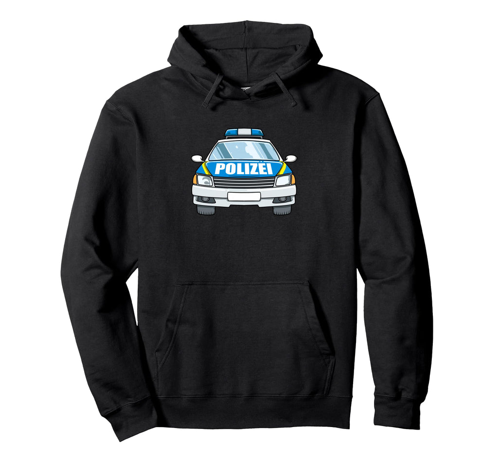Polizeiauto German Police Car Front Hoodie - Trendy Graphic Men Women - T-Shirt, Sweatshirt, Hoodie