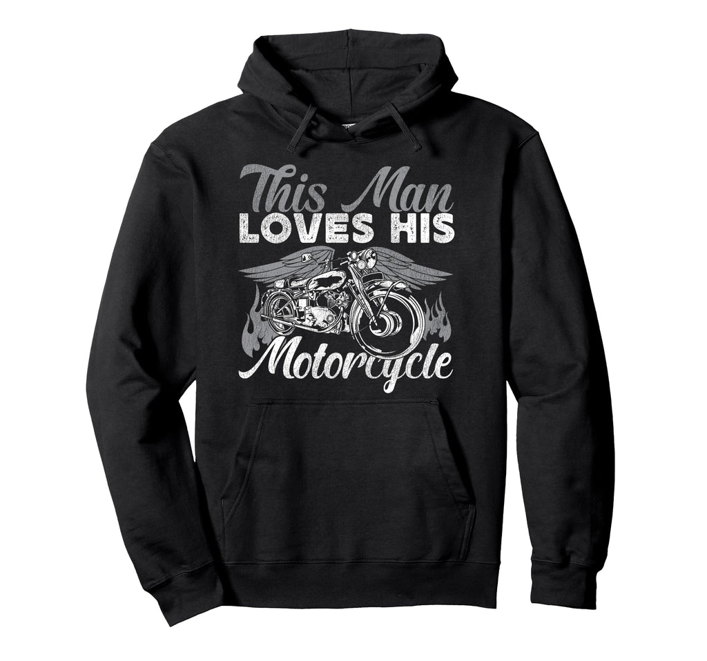 Motorcycle Biker This Loves His Hoodie - Graphic Print for Adults - T-Shirt, Sweatshirt, Hoodie