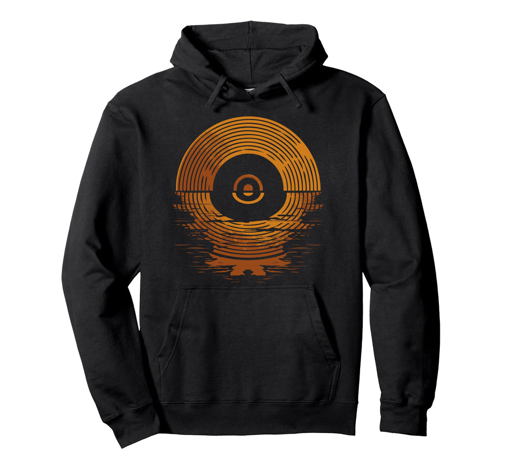 Vinyl Lp Records Sunset Vinyl Hoodie - Novelty Apparel Unisex - T-Shirt, Sweatshirt, Hoodie