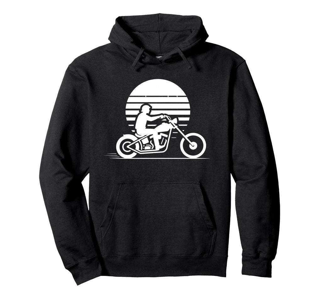 Motorcycle Sunset Silhouette Biker Hoodie - Aesthetic Graphic Men Women - T-Shirt, Sweatshirt, Hoodie