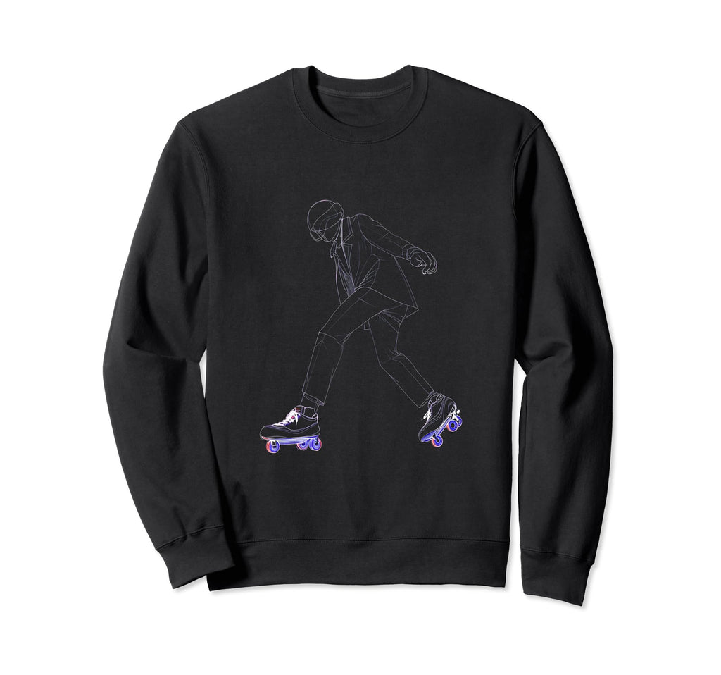 Roller Skater Outline Roller Skates Sweatshirt - Trendy Graphic Unisex - T-Shirt, Sweatshirt, Hoodie