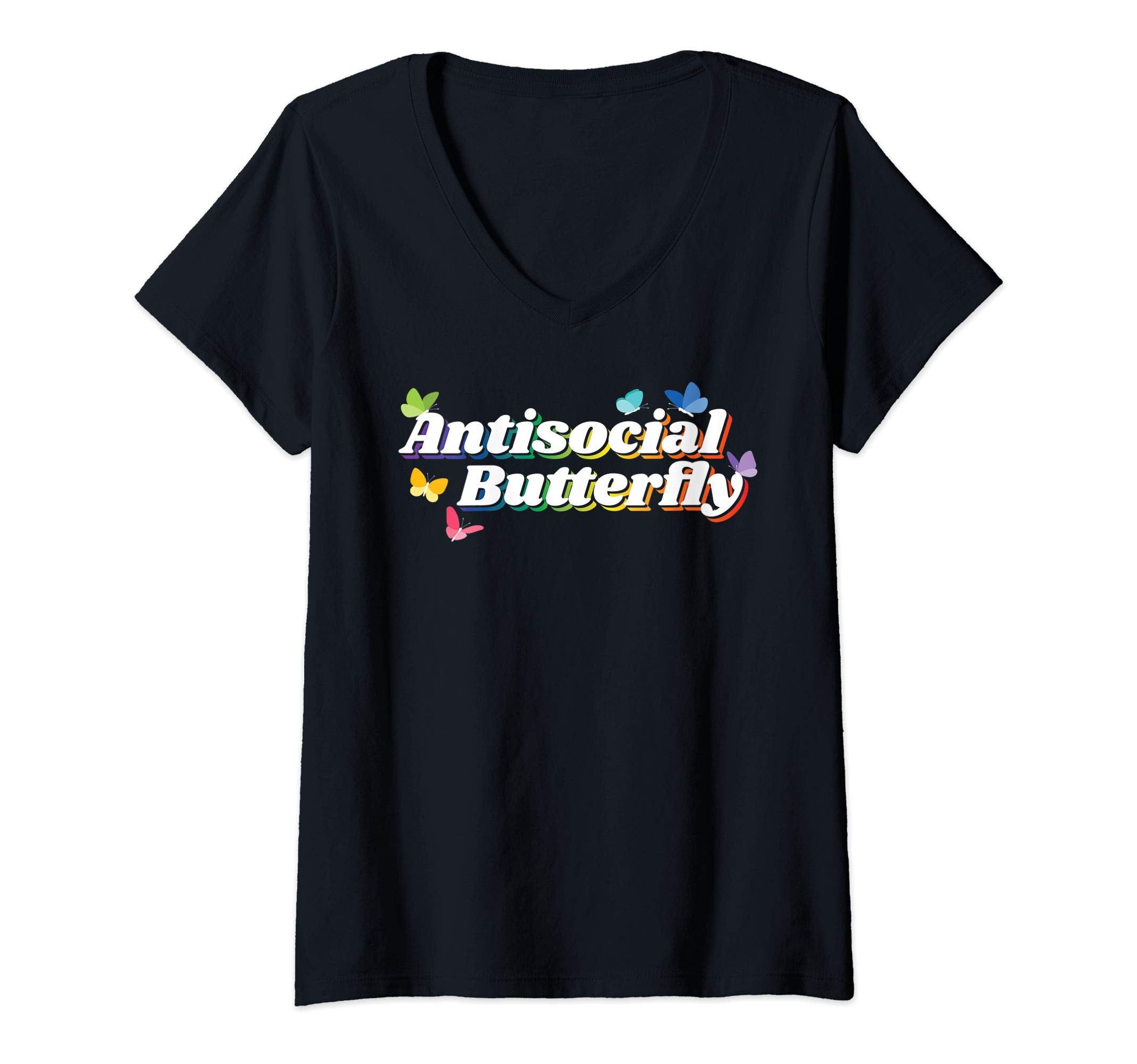 Womens Rainbow Introvert Antisocial T-Shirt - Streetwear Style for Adults - T-Shirt, Sweatshirt, Hoodie