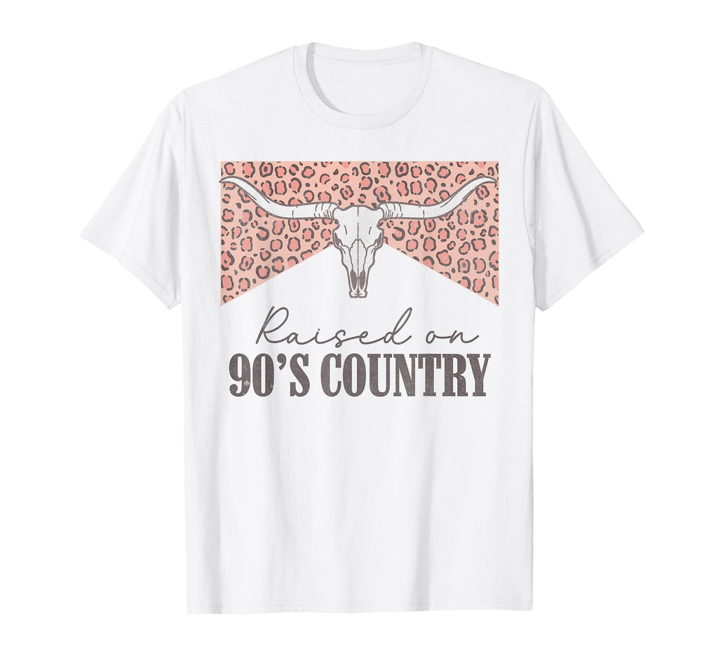 Raised 90S Country Music Leopard T-Shirt - Aesthetic Graphic for Adults - T-Shirt, Sweatshirt, Hoodie