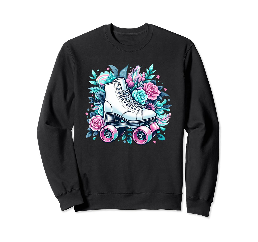 Roller Skate And Roses Pastel Sweatshirt - Custom Art Print Men Women - T-Shirt, Sweatshirt, Hoodie