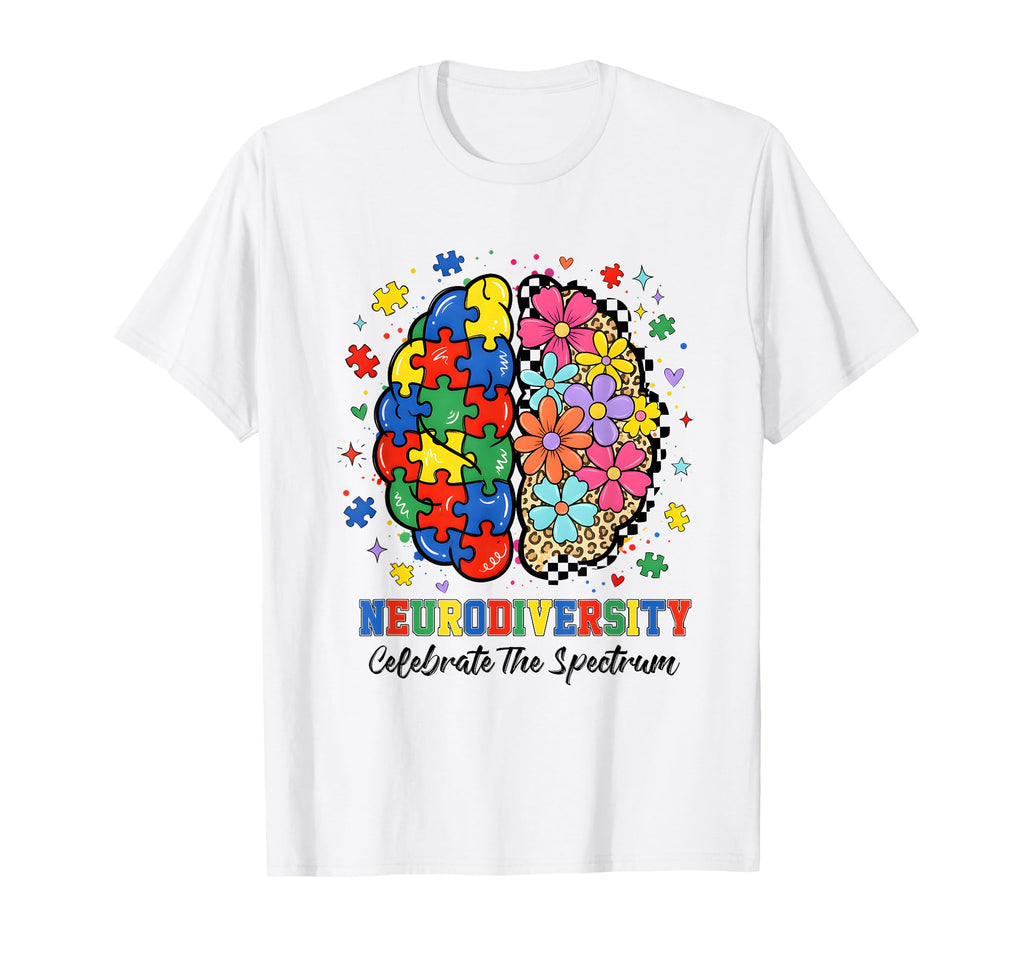 Neurodiversity Brain Autism Awareness T-Shirt - Custom Art Print Unisex - T-Shirt, Sweatshirt, Hoodie