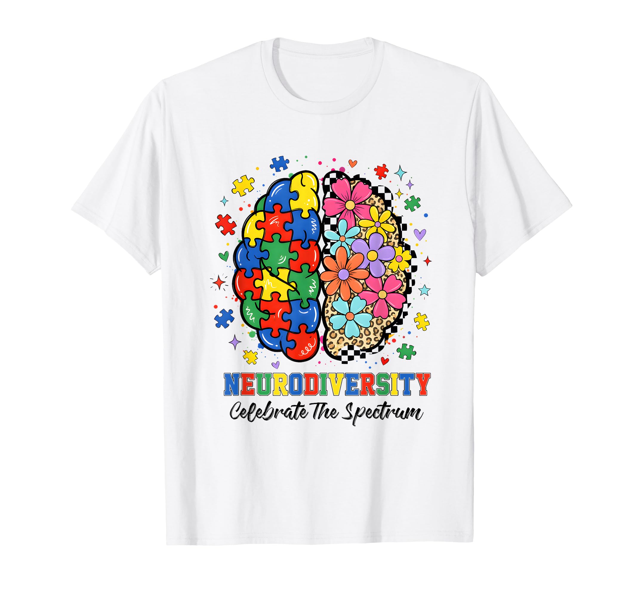 Neurodiversity Brain Autism Awareness T-Shirt - Custom Art Print Unisex - T-Shirt, Sweatshirt, Hoodie