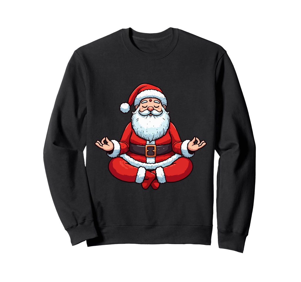 Meditation Santa Yoga Pose Sweatshirt - Minimalist Print for Adults - T-Shirt, Sweatshirt, Hoodie