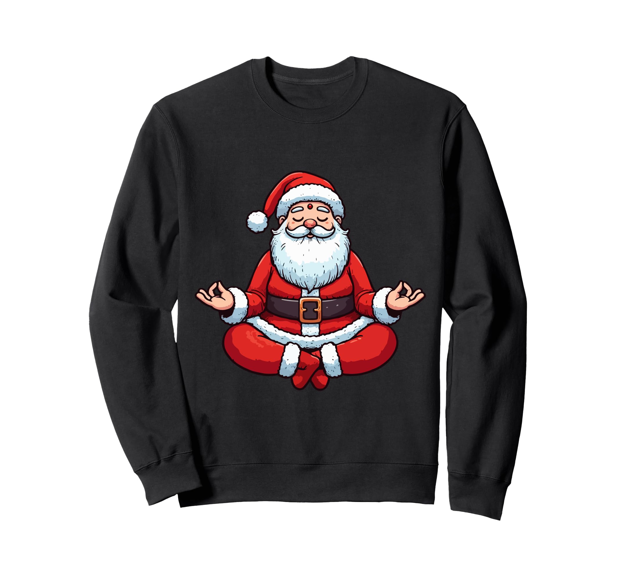 Meditation Santa Yoga Pose Sweatshirt - Minimalist Print for Adults - T-Shirt, Sweatshirt, Hoodie