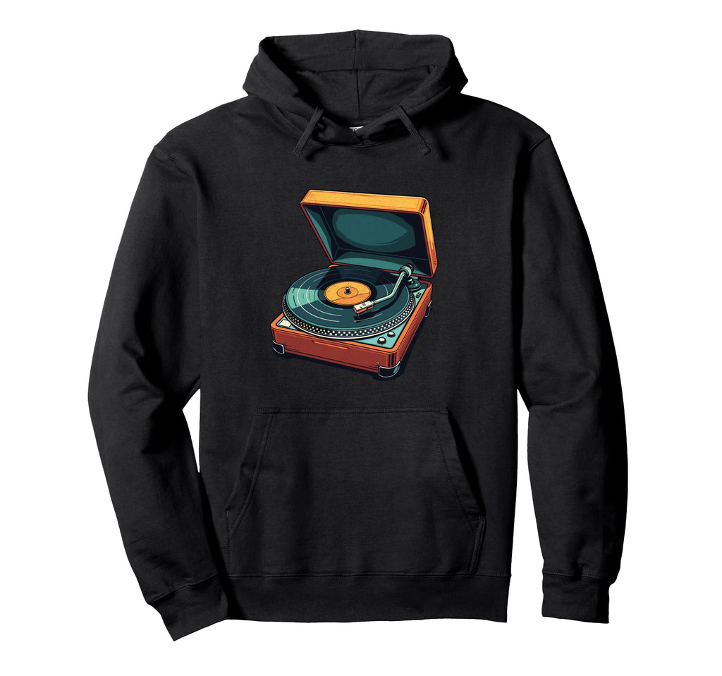 Vinyl Record Player Turntable 80S Hoodie - Fun Novelty Design for Adults - T-Shirt, Sweatshirt, Hoodie