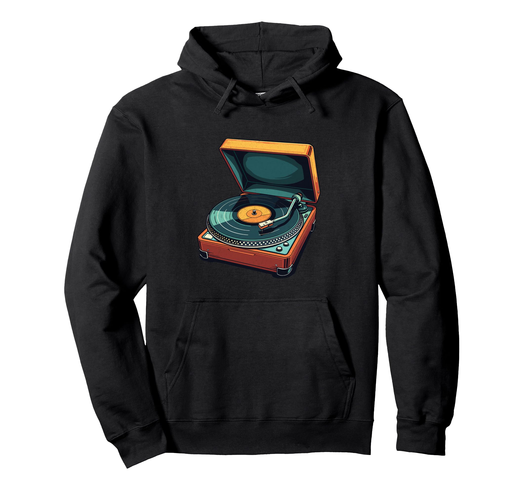 Vinyl Record Player Turntable 80S Hoodie - Fun Novelty Design for Adults - T-Shirt, Sweatshirt, Hoodie