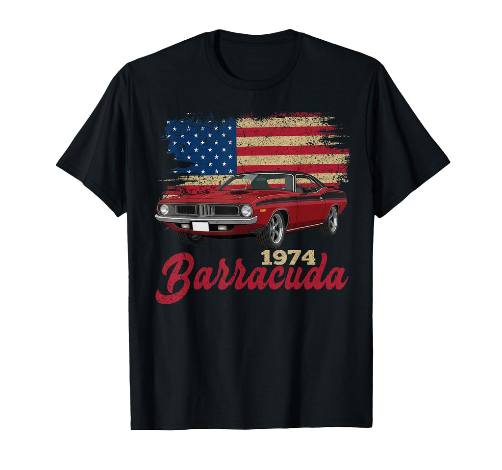 1974 74 Barracuda Silhouette Muscle Cars T-Shirt - Minimalist Print Unisex - T-Shirt, Sweatshirt, Hoodie