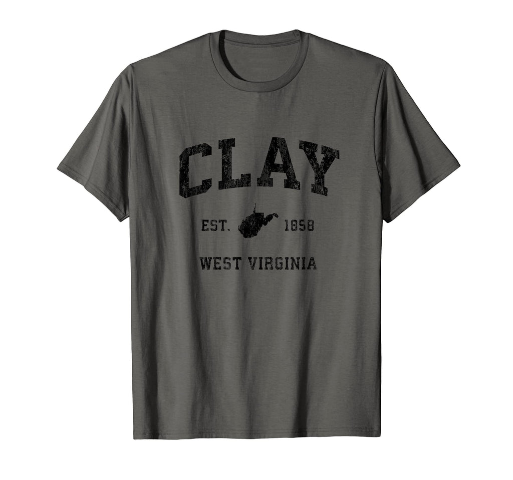 Clay West Virginia Wv Athletic Black T-Shirt - Custom Art Print Unisex - T-Shirt, Sweatshirt, Hoodie
