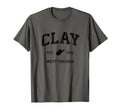 Clay West Virginia Wv Athletic Black T-Shirt - Custom Art Print Unisex - T-Shirt, Sweatshirt, Hoodie