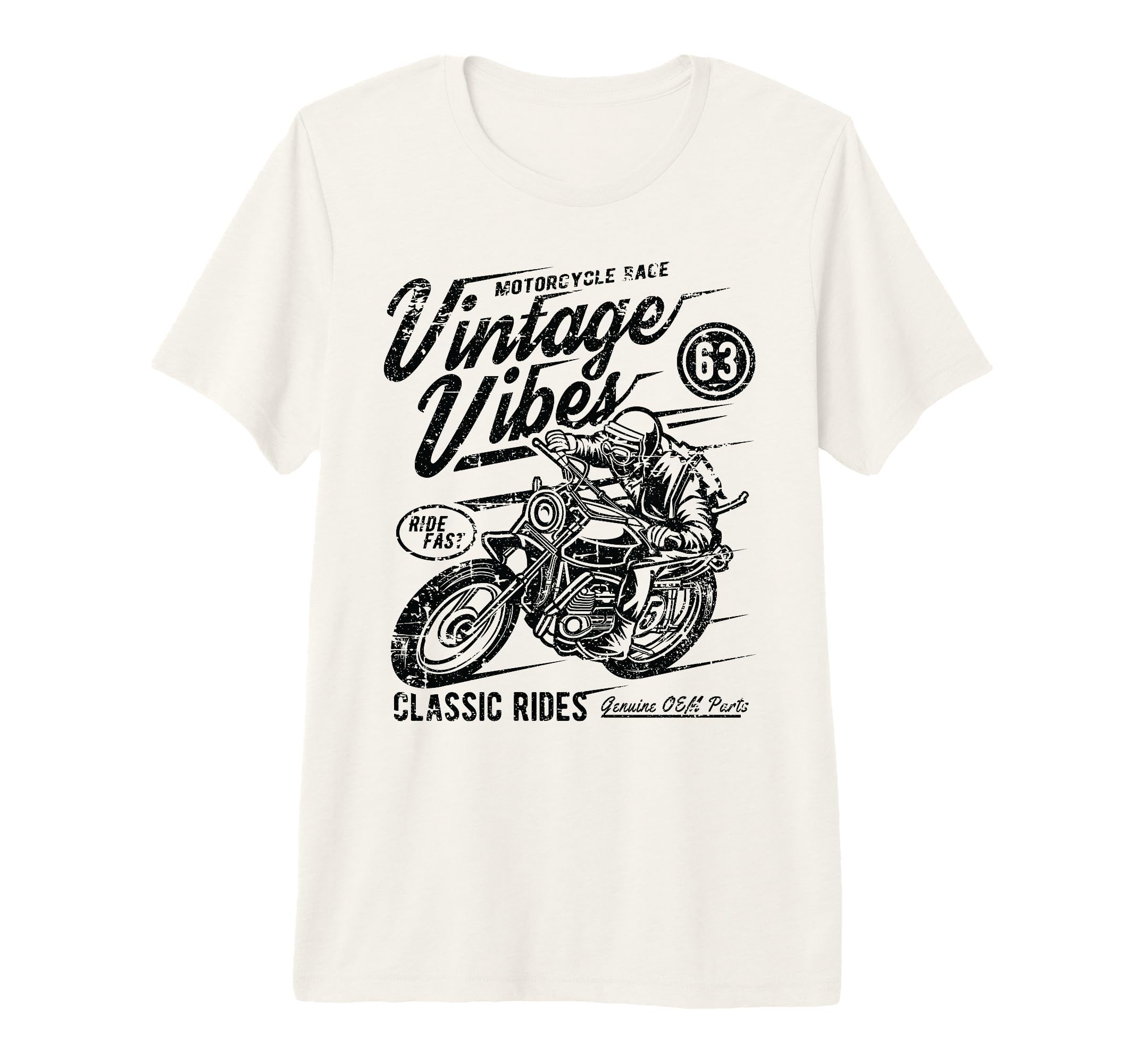 Vibes Rides Motorcycle Race Tri Blend T-Shirt - Graphic Print Men Women - T-Shirt, Sweatshirt, Hoodie