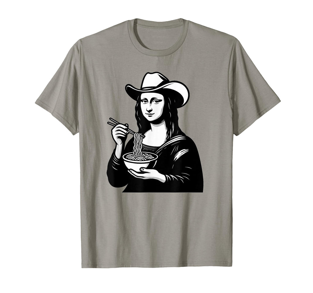 Mona Lisa Eating Ramen Japanese T-Shirt - Casual Everyday Wear for Adults - T-Shirt, Sweatshirt, Hoodie