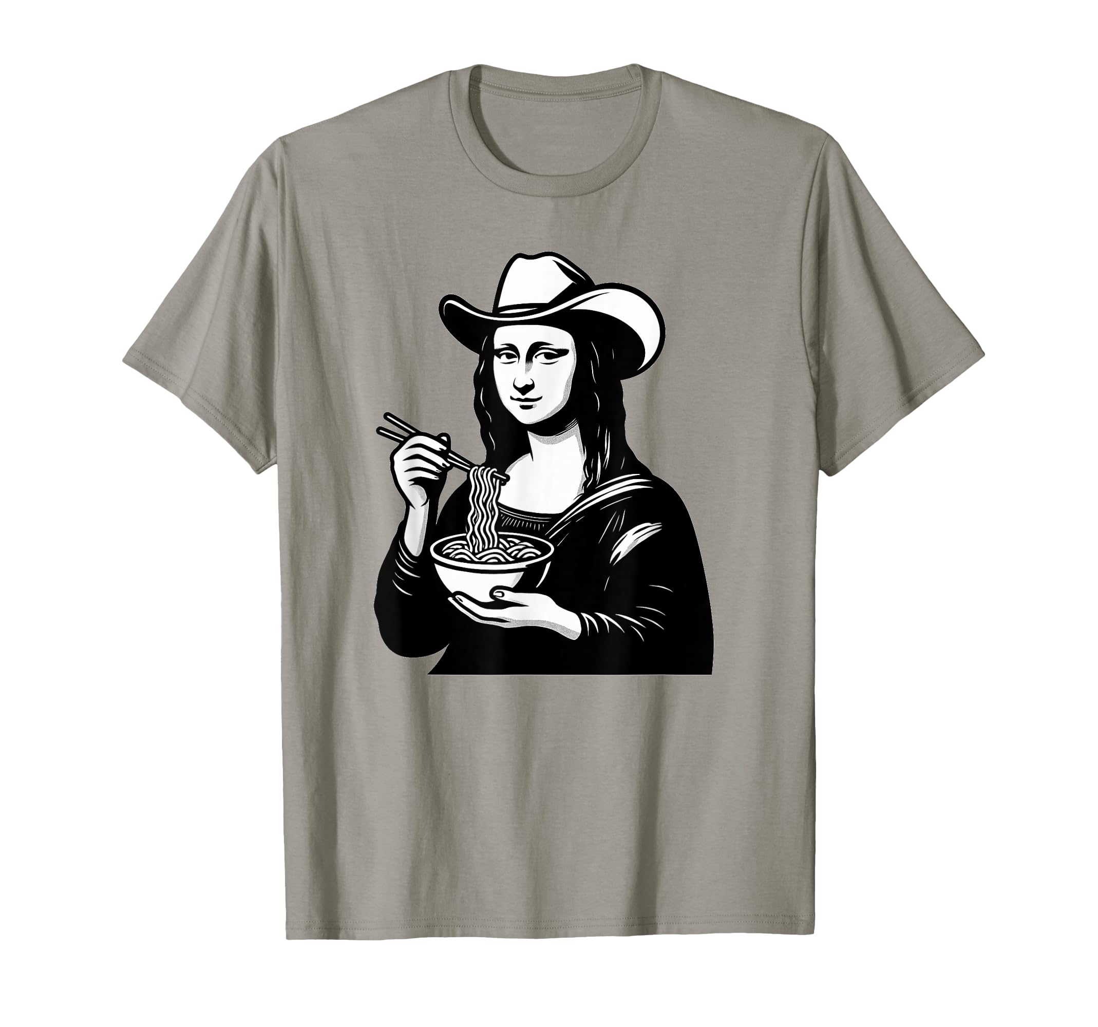 Mona Lisa Eating Ramen Japanese T-Shirt - Casual Everyday Wear for Adults - T-Shirt, Sweatshirt, Hoodie
