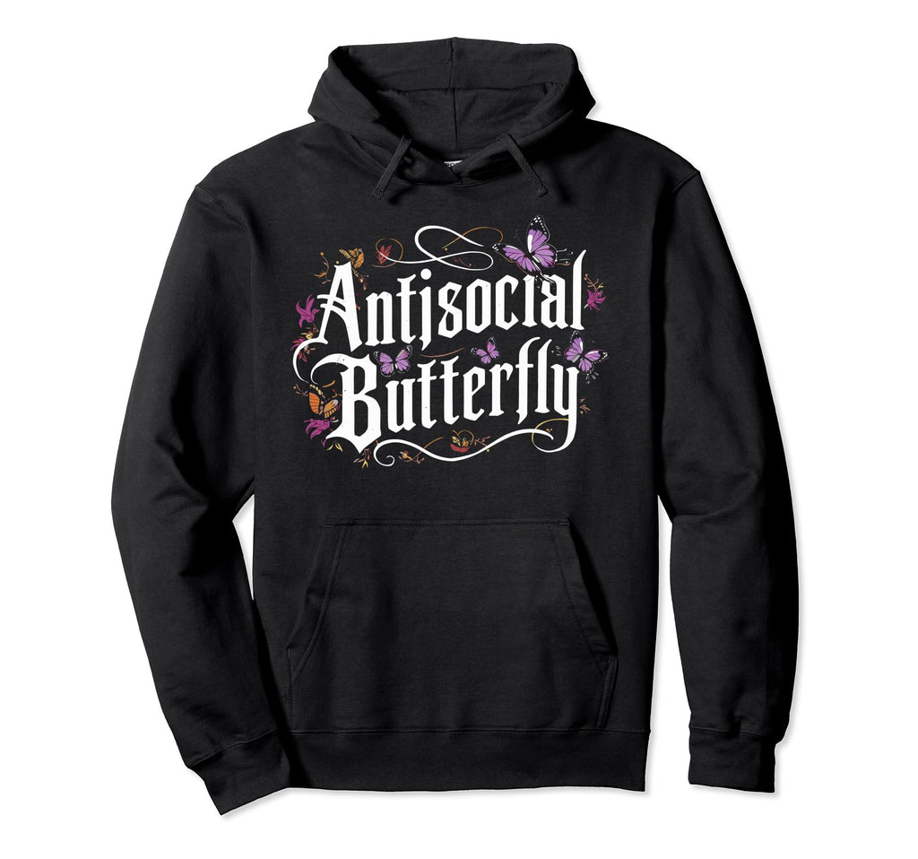 Antisocial Butterfly Introvert Hoodie - Novelty Apparel Unisex - T-Shirt, Sweatshirt, Hoodie