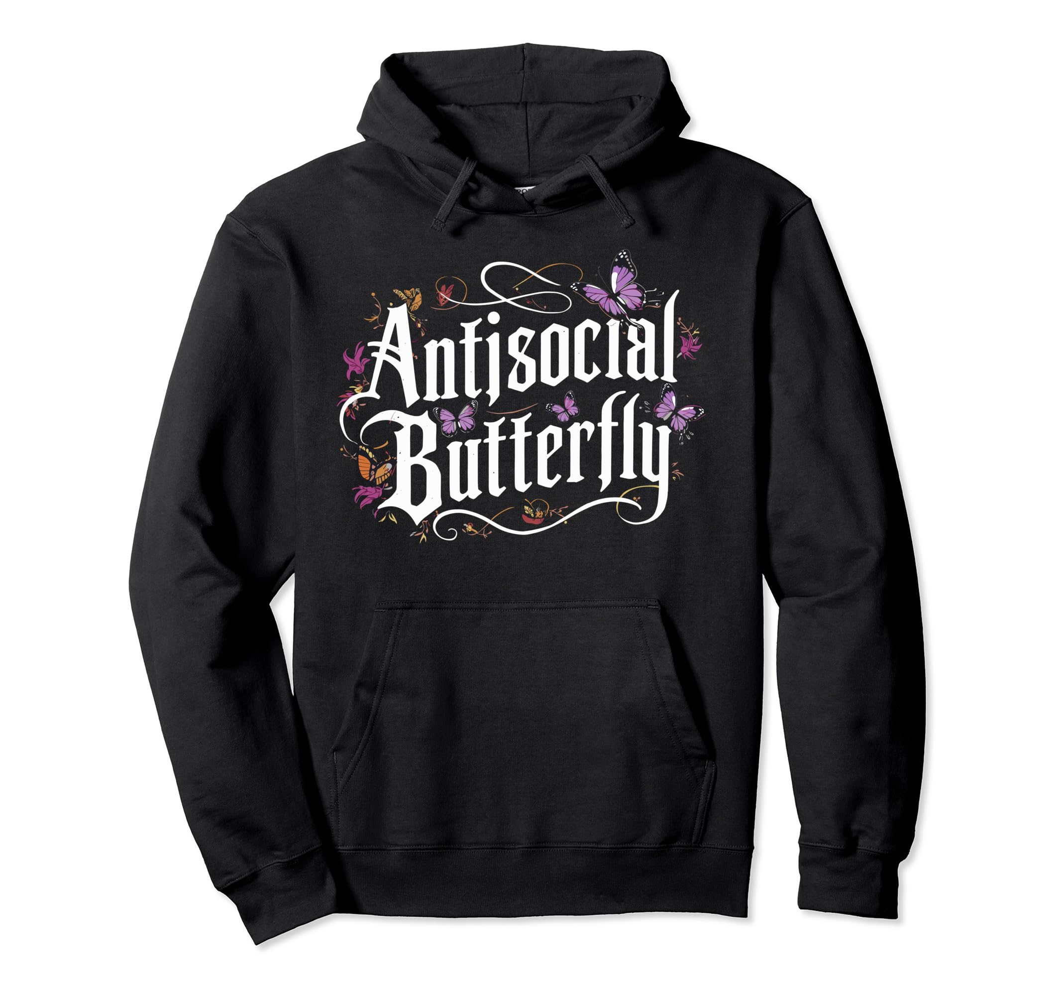 Antisocial Butterfly Introvert Hoodie - Novelty Apparel Unisex - T-Shirt, Sweatshirt, Hoodie