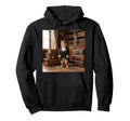 Victorian Cat Travel Scene Suitcase Hoodie - Graphic Print for Adults - T-Shirt, Sweatshirt, Hoodie