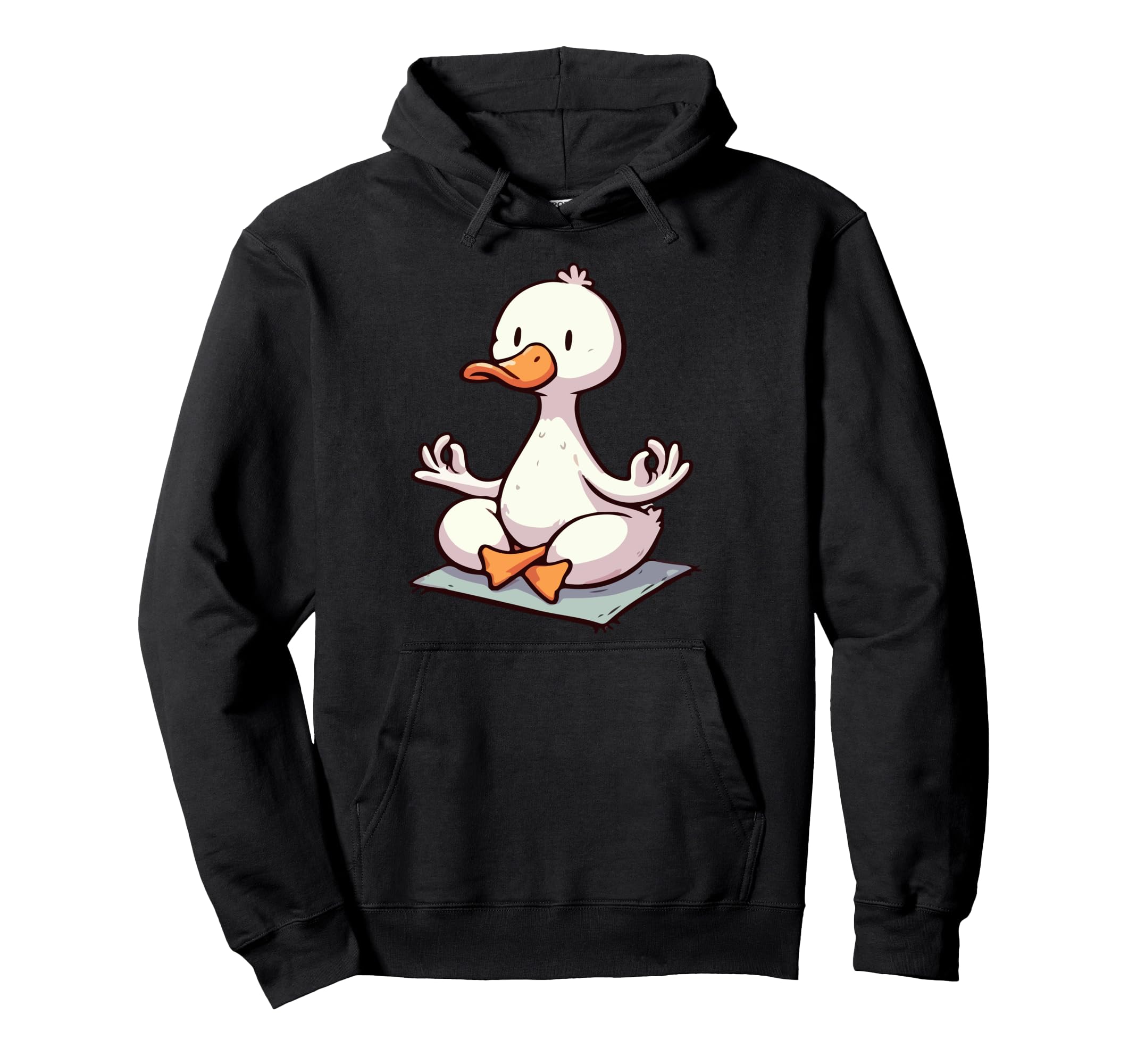 Meditation Duck Yoga Pose Relaxing Hoodie - Fun Novelty Design Men Women - T-Shirt, Sweatshirt, Hoodie