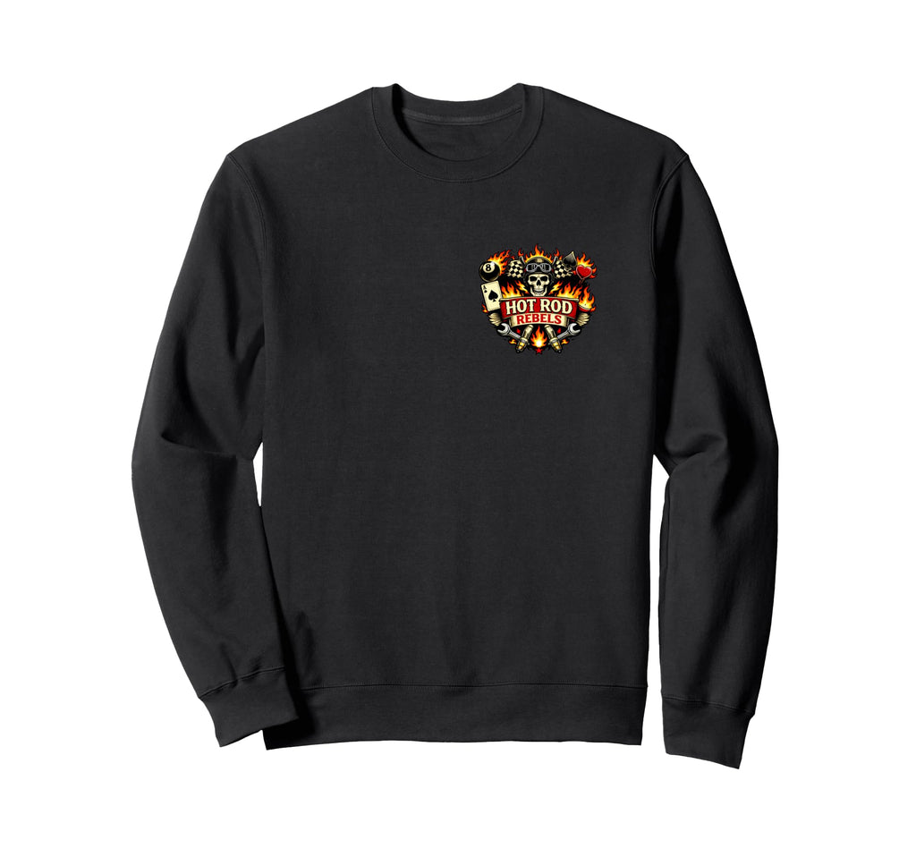 Rockabilly Hot Rod Rebels Skull Sweatshirt - Fun Novelty Design Men Women - T-Shirt, Sweatshirt, Hoodie