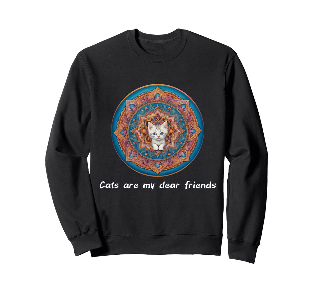 Cats Are My Best Friends Sacred Sweatshirt - Fun Novelty Design for Adults - T-Shirt, Sweatshirt, Hoodie